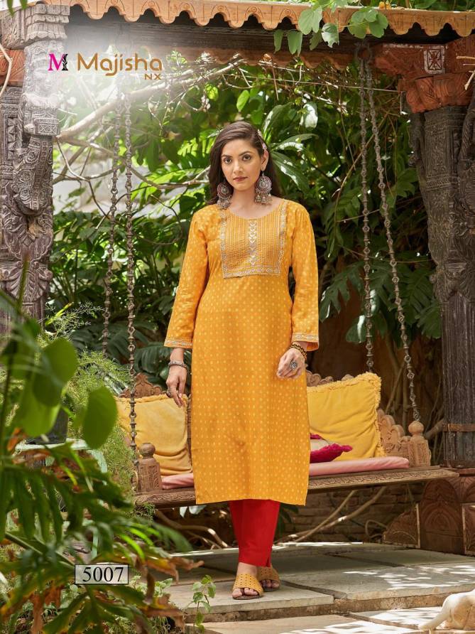 Majisha Nx Poshak 5 Rayon Fancy Exclusive Wear Designer Kurti Collection